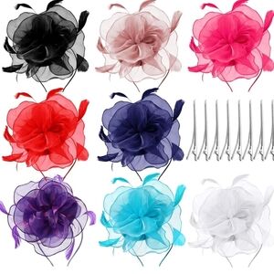 Elegant Fascinators - Floral Hair Clips Set - Multicolor